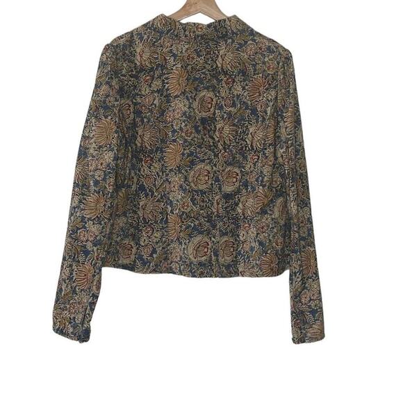 Polo Jeans Company Blue Floral Print 100% Cotton Unlined Jacket Size XL - Picture 2 of 7